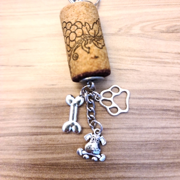 2 for $10 BOGO -Upcycled Wine Cork Key Chain or Purse Charm- Pick Which 2 - Picture 8 of 16
